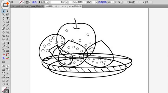 ai繪制扁平化果盤(pán)插畫(huà)的操作技巧截圖