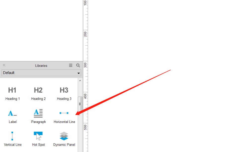 Axure頁面原型添加水平線的詳細步驟截圖