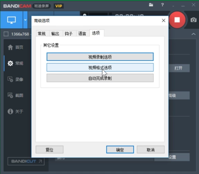 Bandicam設(shè)置錄制視頻尺寸的使用教程截圖